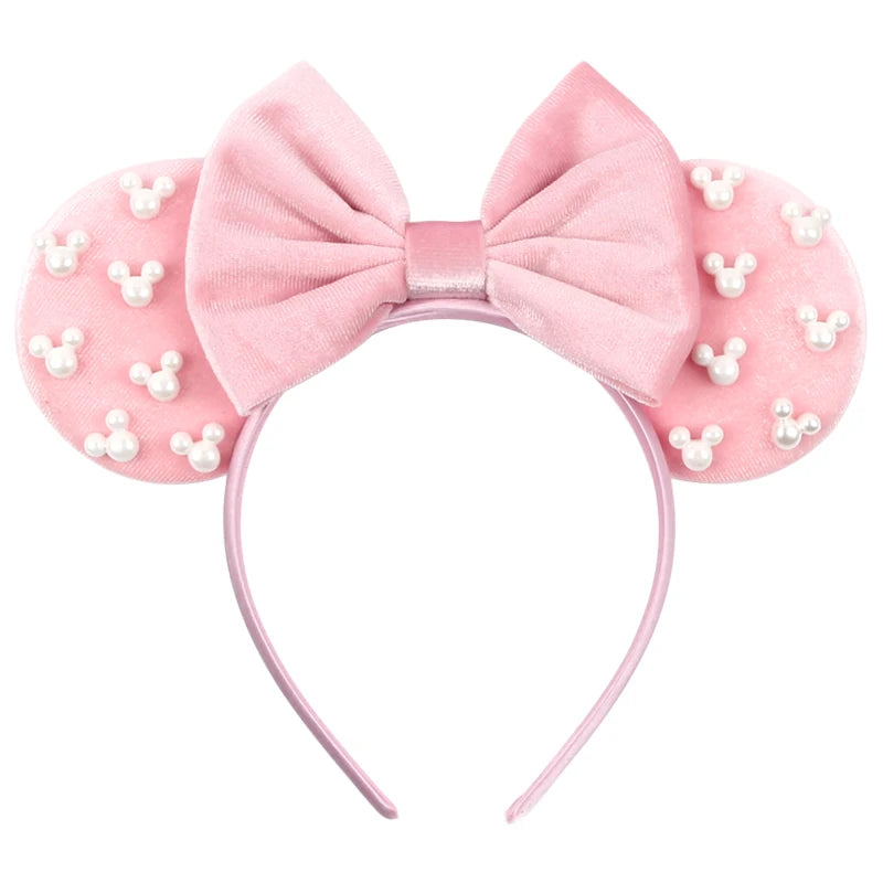 New Trendy Mouse Ears Headband 3.3"Velvet For Girls Soft Bow Hairband Halloween Festival Party Trip DIY Hair Accessories Gifts