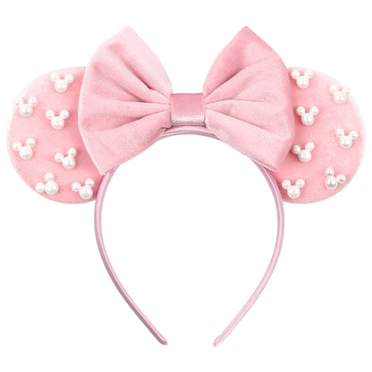 New Trendy Mouse Ears Headband 3.3"Velvet For Girls Soft Bow Hairband Halloween Festival Party Trip DIY Hair Accessories Gifts