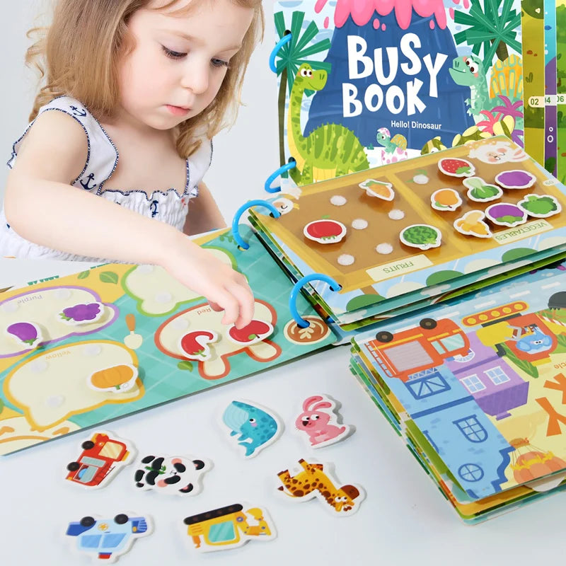 Children's Reusable Activity Books, Early Learning Educational Tools for School and Home, Fun Interactive Toys with Animal, Transportation, and Farm Themes, Matching Games, Suitable for Ages Three and up