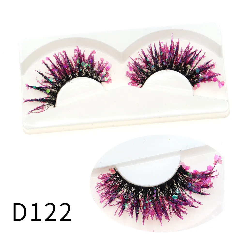 1 Pair Halloween Style Dreamy Sequins Glitter False Eyelashes Whole Strip Fluffy DIY Lashes Cosplay Stage Eye Makeup