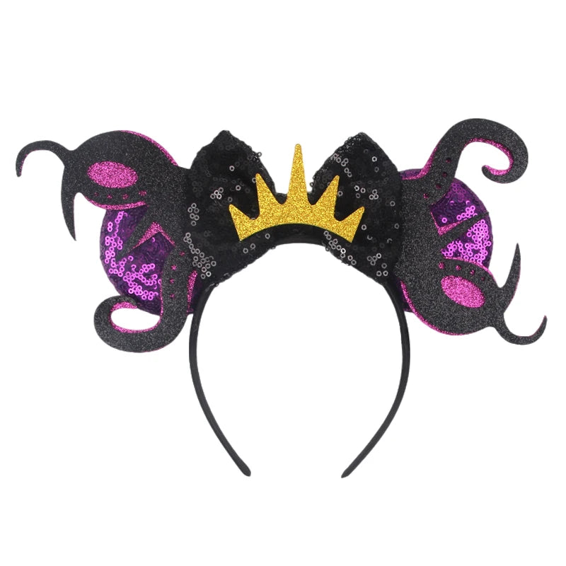 2023 Mouse Ears Headband For Kids Adult Halloween Spider Sequins Bow Hairband Festival Party Cospaly DIY Hair Accessories