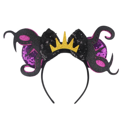 2023 Mouse Ears Headband For Kids Adult Halloween Spider Sequins Bow Hairband Festival Party Cospaly DIY Hair Accessories