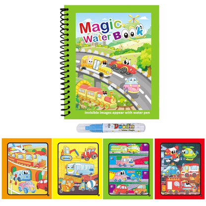 1pc Reusable Water Drawing Book Magic Water Book Mess-Free Magic Painting Pad with Refillable Water Pen Learning  Education Toy