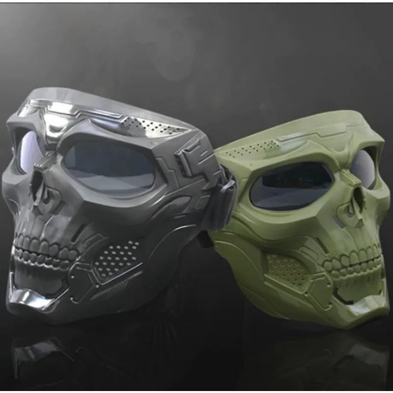Windproof Full Face Skull Mask – Colored Goggles , Skeleton Design, Perfect for Halloween , Day of the Dead , Cosplay