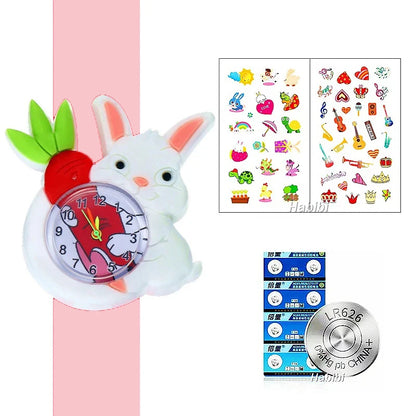 Boys Girls Watches Baby Kindergarten Party Gift Children Study time Toy Wristwatches Slap Bracelet Clock Cartoon Kids Watches
