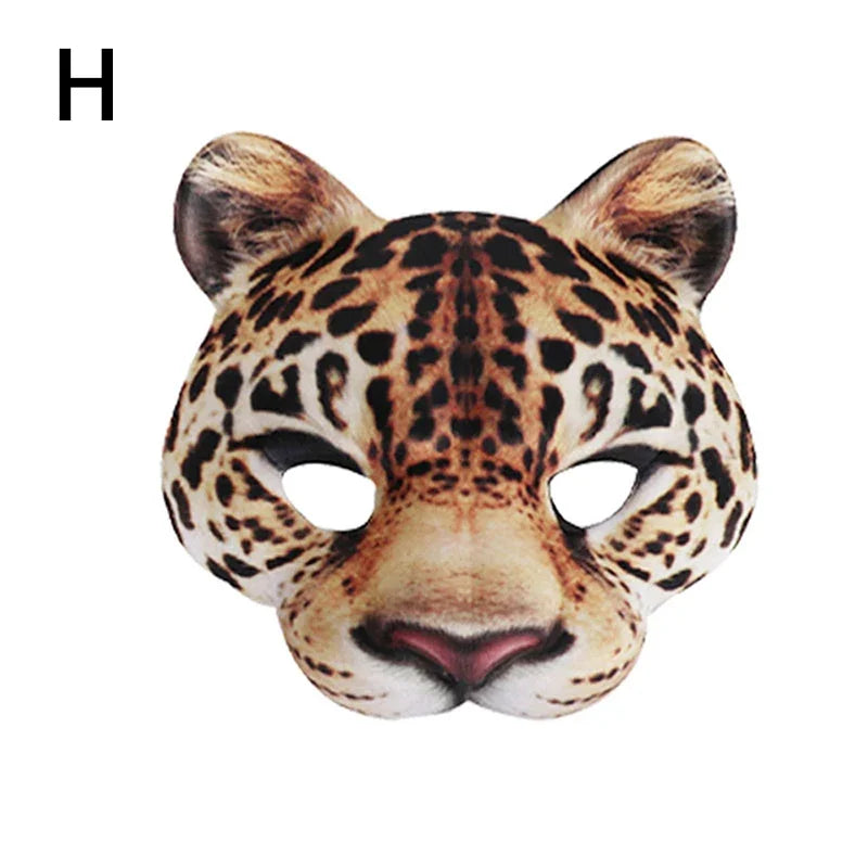 3D Animal Mask Halloween Masquerade Ball Masks Tiger Pig Half Face Mask Party Carnival Fancy Dress Costume Props