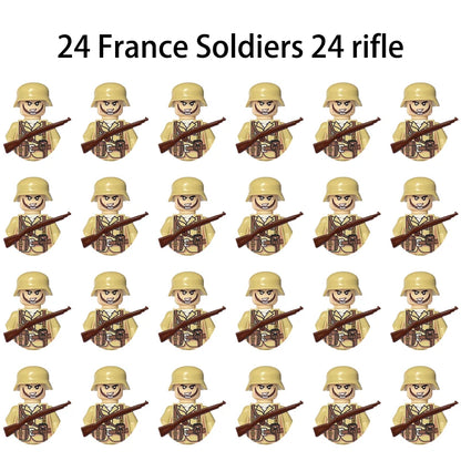 40/set World War II military building blocks National army soldier Character weapon assembly building block Children's toy gifts