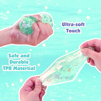 Taba Squishy Stress Balls Cube - Ocean Sensory Fidget Toy Slow Rise Squishy Toys for Kids and Adults Squeeze Relax Gift
