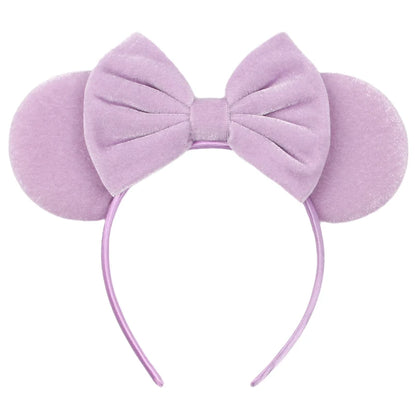 New Trendy Mouse Ears Headband 3.3"Velvet For Girls Soft Bow Hairband Halloween Festival Party Trip DIY Hair Accessories Gifts