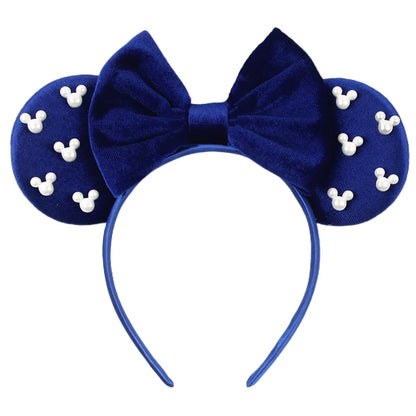 New Trendy Mouse Ears Headband 3.3"Velvet For Girls Soft Bow Hairband Halloween Festival Party Trip DIY Hair Accessories Gifts