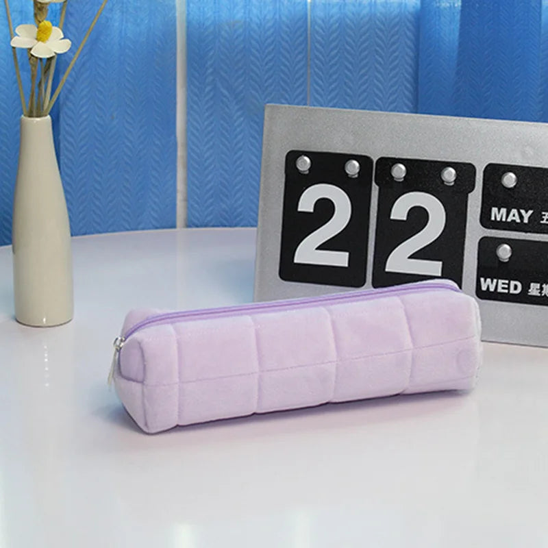 Kawaii Pencil Case Creative Pillow Bag Large Capacity Short fluff Bag for Girls School Supplies Stationery Box Cosmetic Bag