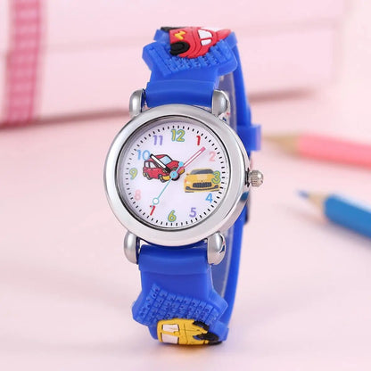 New Fashion Colorful Cartoon Car Student Children's Watch Quartz Watch Electronic Watch