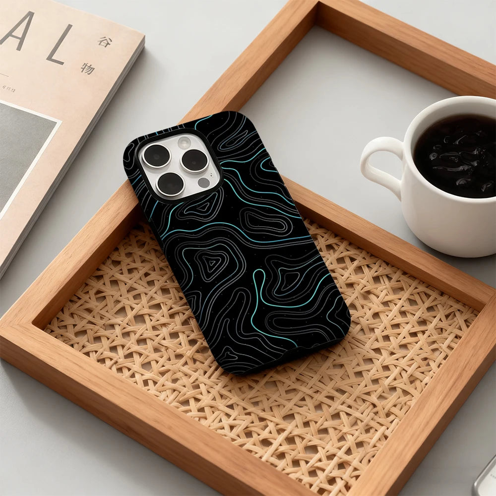 Neon Contours IPhone17 Must-Haves Phone Case for IPhone 17 16 15 14 13 12 Pro Max Plus Double-layer Back Cover INS