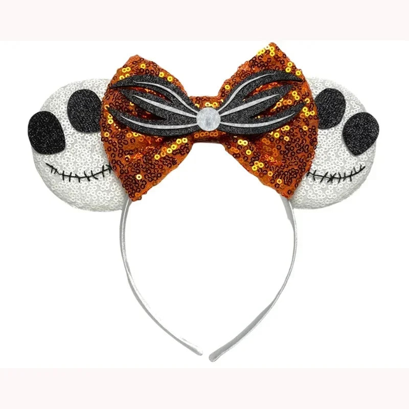 Disney Halloween Ear Headbands For Adults Kids Cosplay Bat Skeleton Maleficent Hairband Girls Ghost Women Party Hair Accessories