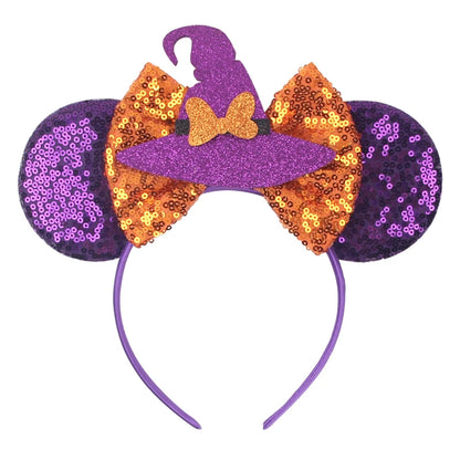 2026 Latest Halloween Cobweb Ears Headband Women Festival DIY Mouse Hairband Kids Party Villains Cosplay DIY Hair Accessories