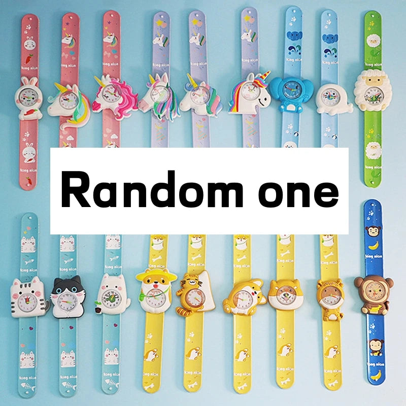 Cartoon Printed Strap Children's Watch Colorful Silicone Baby Birthday Gift Kids Study Time Toy Girls Boys Watch Clock Bracelet