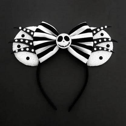 Disney Halloween Ear Headbands For Adults Kids Cosplay Bat Skeleton Maleficent Hairband Girls Ghost Women Party Hair Accessories