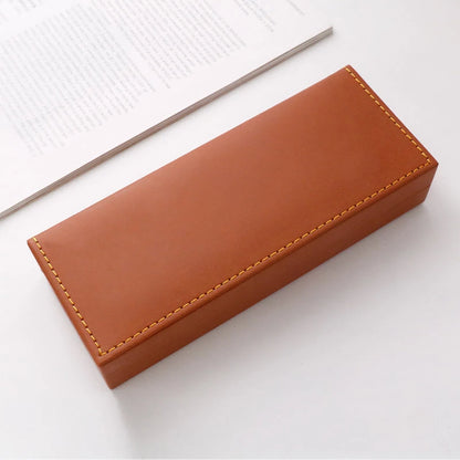 Luxury Fountain Pen Box Gifts PU Leather Business Office Pen Holder for Metal Ballpoint Pencil Case Writing Stationery Supplies