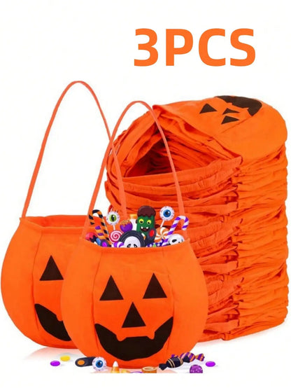 1/3/5/10Pcs Halloween Pumpkin Bags Handheld Non-woven Fabric Bags Candy Bags Halloween Party Supplies Makeup and Clothing Props