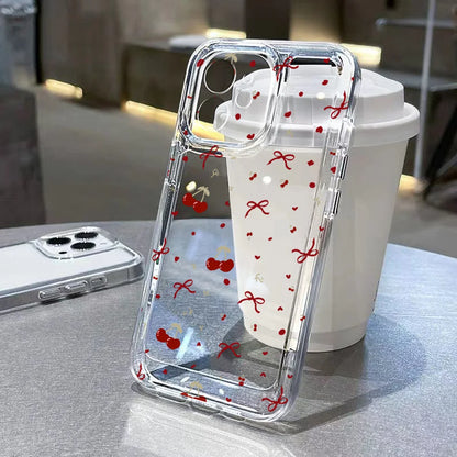 Transparent Flower Phone Case For iPhone 11 Case for iPhone 13 15 14 12 16 Pro Max XR XS X 7 8 SE Aesthetic Floral Cover Funda