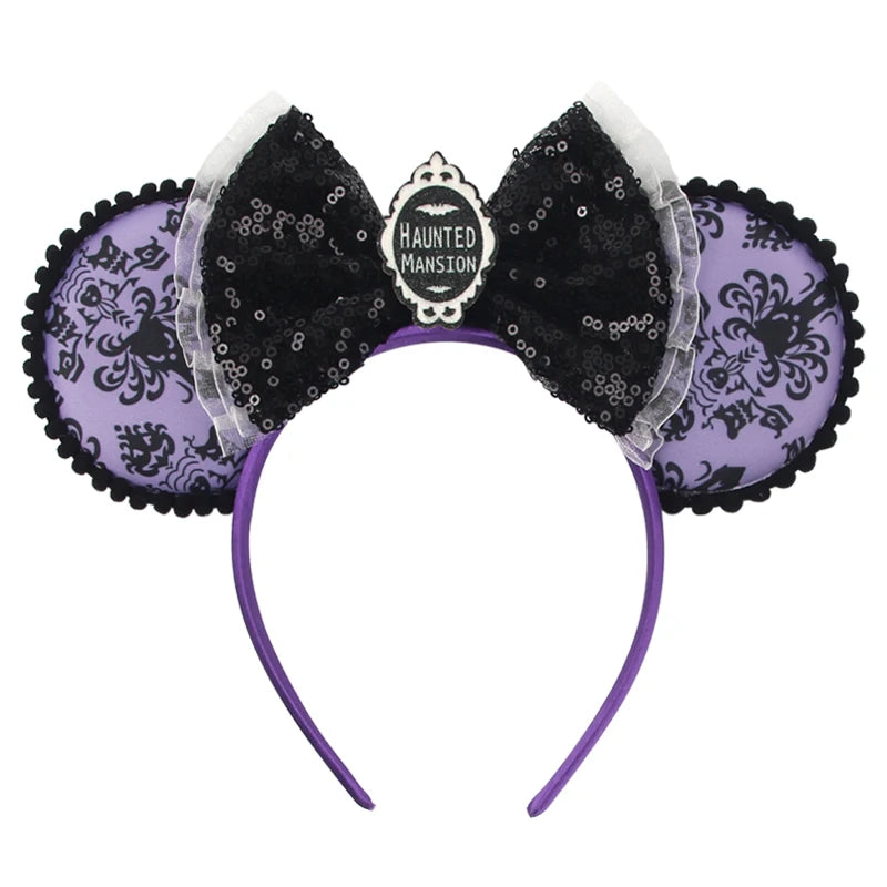 2026Latest Mickey Minnie Ear Headband Sequin Bows For Girl Adult Kids Halloween Party Cosplay Hair Accessories Princess Hairband