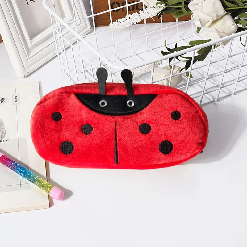 1 PCS 20CM Kawaii Cartoon Animals Plush Pouch Pencil Case Bag Key Chain Coin Purse Wallet Case Pouch Bag School Supplies Gift