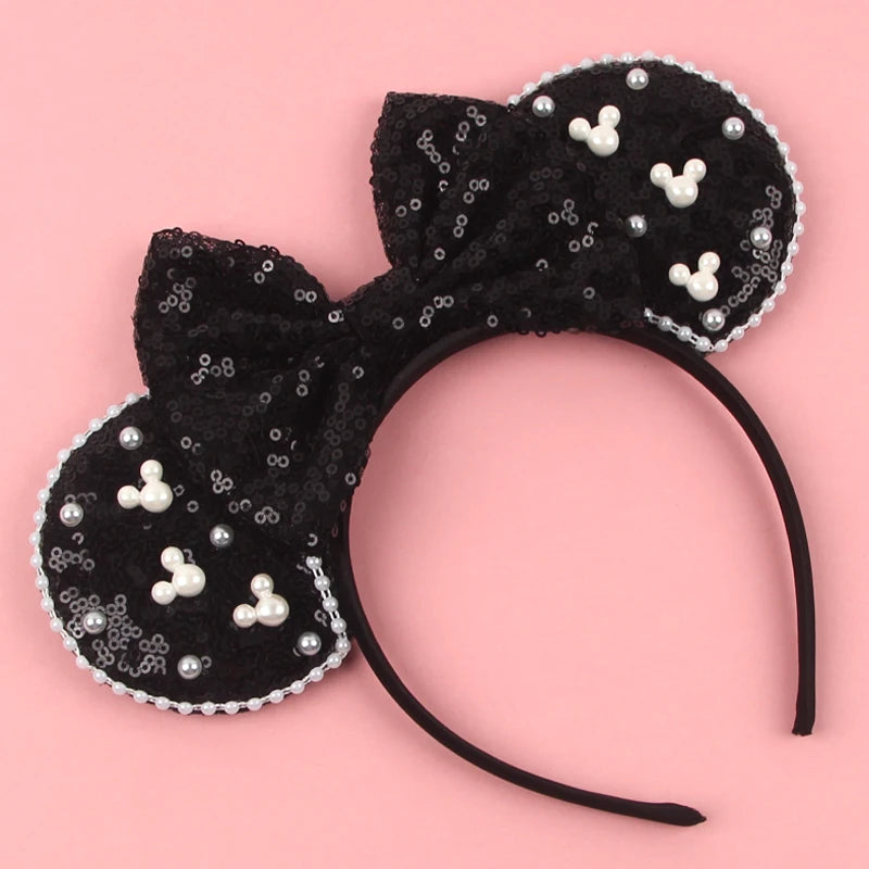 New Trendy Mouse Ears Headband 3.3"Velvet For Girls Soft Bow Hairband Halloween Festival Party Trip DIY Hair Accessories Gifts