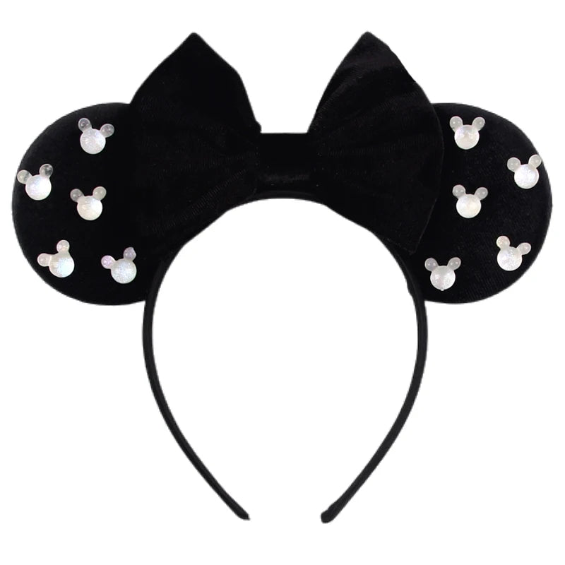 New Trendy Mouse Ears Headband 3.3"Velvet For Girls Soft Bow Hairband Halloween Festival Party Trip DIY Hair Accessories Gifts