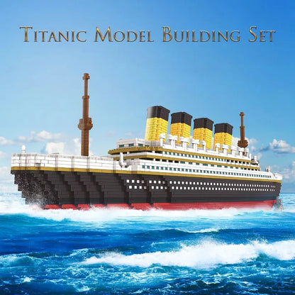 Titanic Model Cruise Ship Building Blocks MOC Boat DIY  Classical Bricks Kit Children Kids Toys Birthday Gift