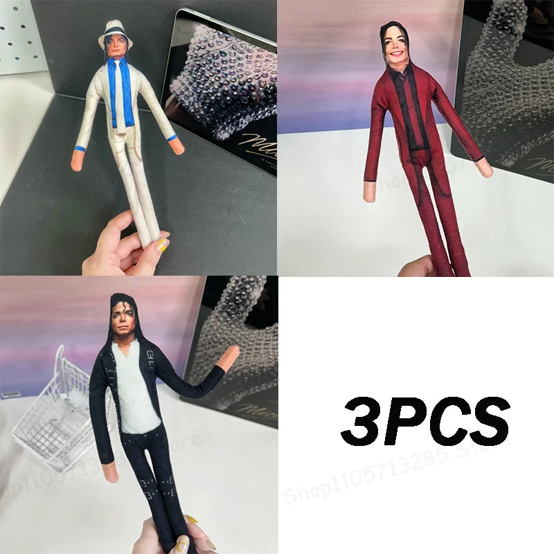 Michael Jackson Plush Doll With Wire Frame Poseable Figure Movable Joints Abstract Toy Fan Collectible Gift Home Decor