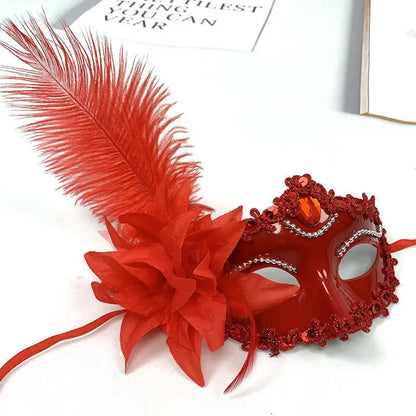 Dance Party Diamond Venetian Mask Feather Flower Wedding Carnival Performance Costume Sexy Lady Mask Masquerade Christmas 2026
