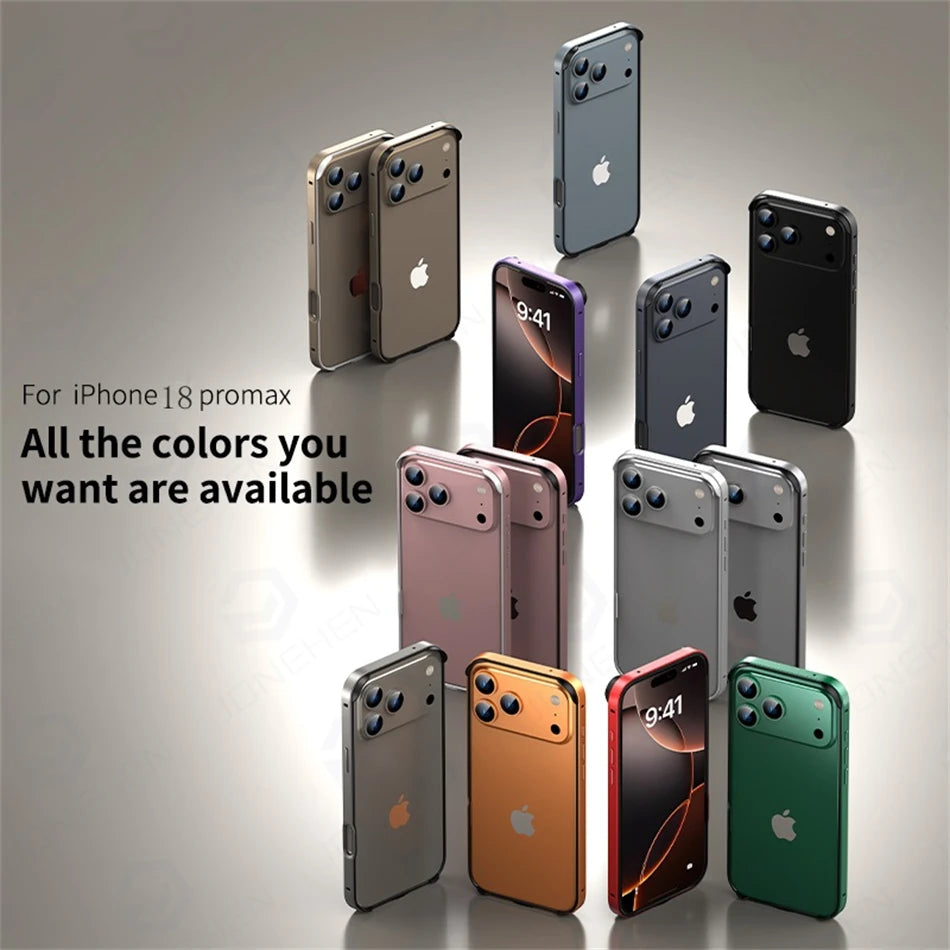 Light Hybrid Silicone Frame Aluminum Metal Case For iPhone 18 17 16 15 14 13 Pro Max Air Better Heat Bumper Alloy Accessories