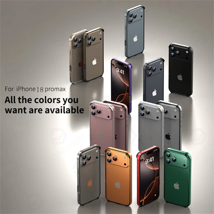 Light Hybrid Silicone Frame Aluminum Metal Case For iPhone 18 17 16 15 14 13 Pro Max Air Better Heat Bumper Alloy Accessories