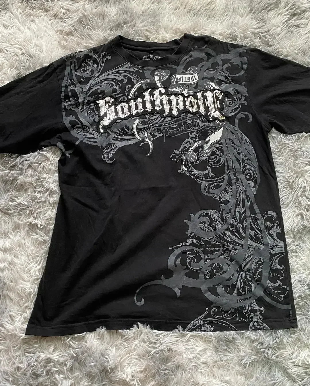 American New Retro Trend Printed Long Sleeve 90s Street Hip-Hop Harajuku T-shirt Men Fashion Gothic Casual Pure Cotton Loose Top