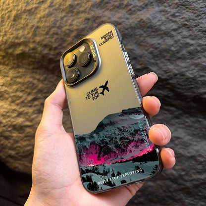 Mountain Peak Aircraft Phone Case for IPhone 18 17 16 14 15 11 12 13 Pro Max 15 16 Plus Air 18promax Shockproof Sunset IMD Cover