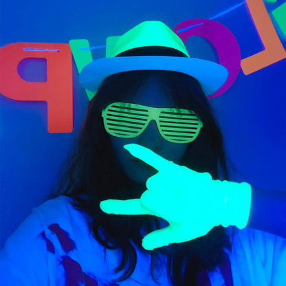6 12 24 30 Pcs Neon Party Supplies Neon Formal Hats Glow In The UV Light Party Fluorescent Hat UV Light Party Decorations Adults