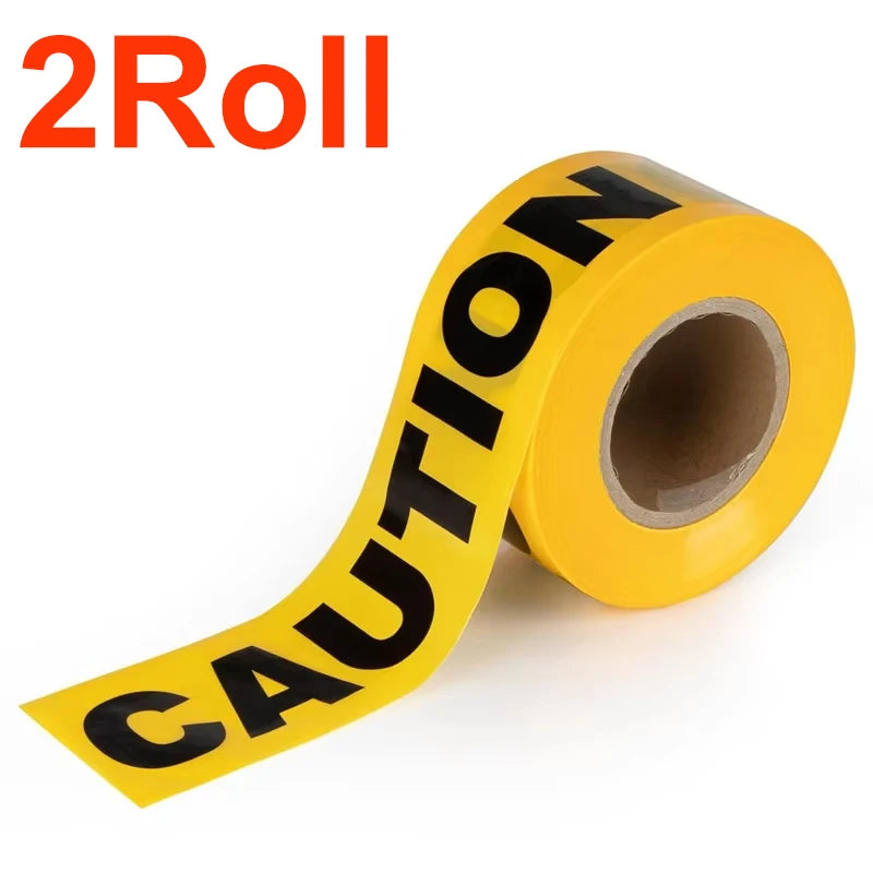 Halloween Danger Tape Yellow Red Barricade Line with Bold Caution Lettering for Horror Party Haunted House Scary Scene Decor