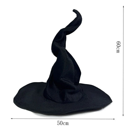 2025 Halloween Witch Hat Velvet Comfortable Witch Hat Black Purple Green Hat for Cosplay Holiday Party Halloween Themed Party