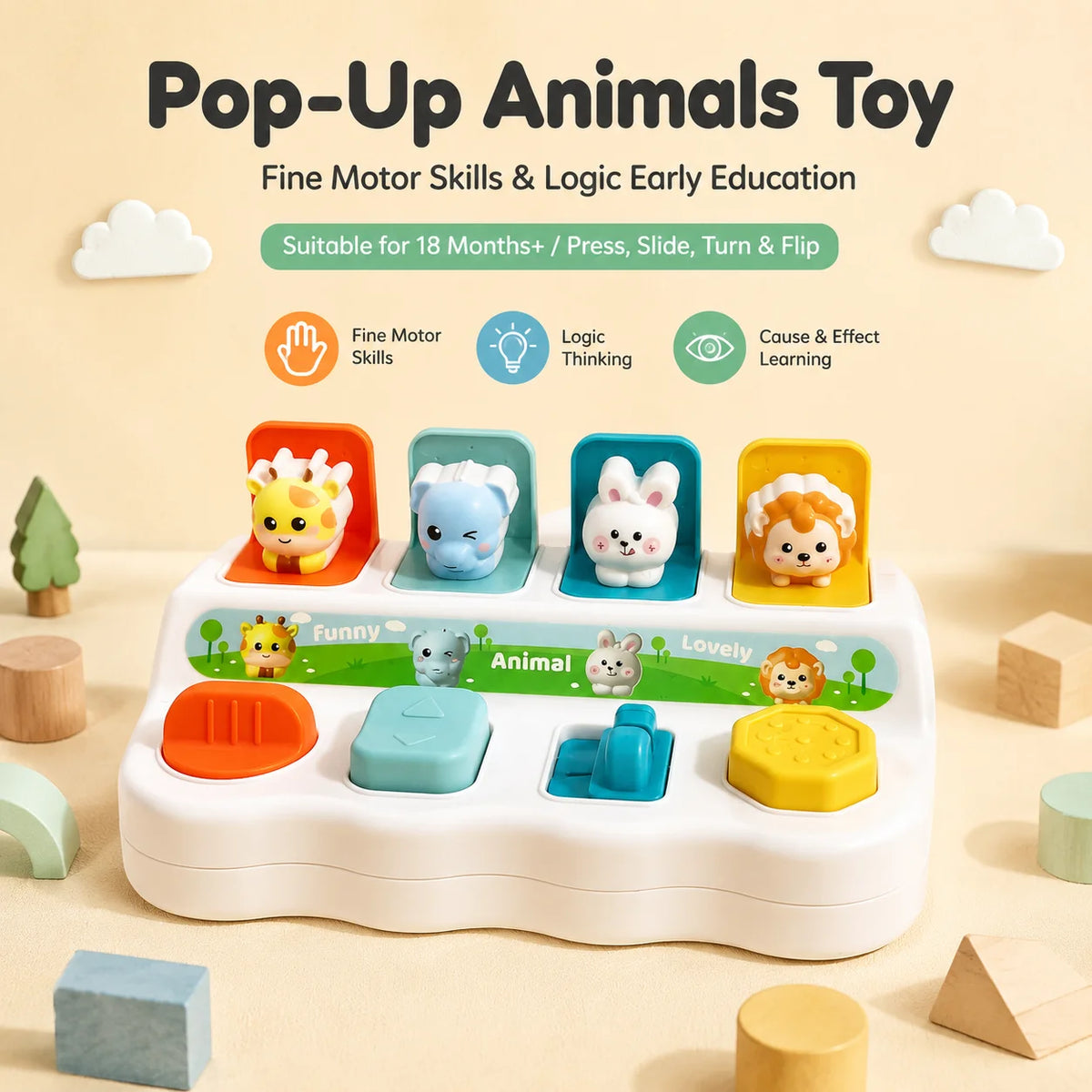 Cute Toddler Montessori Sensory Toy Insect Piano Pull & Drag Stacking Block Twisty Caterpillar Baby Early Learning Gift