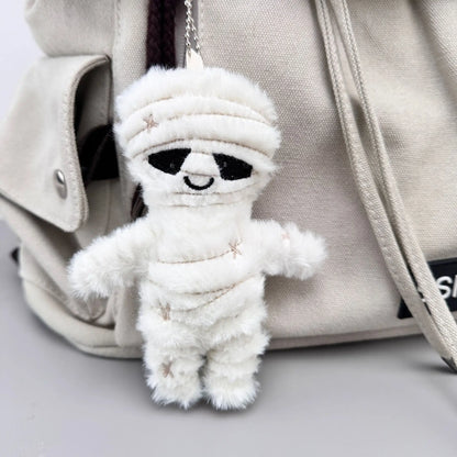 Cute Mummy Skeleton Plush Keychain Soft Stuffed Bag Pendant Halloween Keyring Gift Backpack Car Accessory