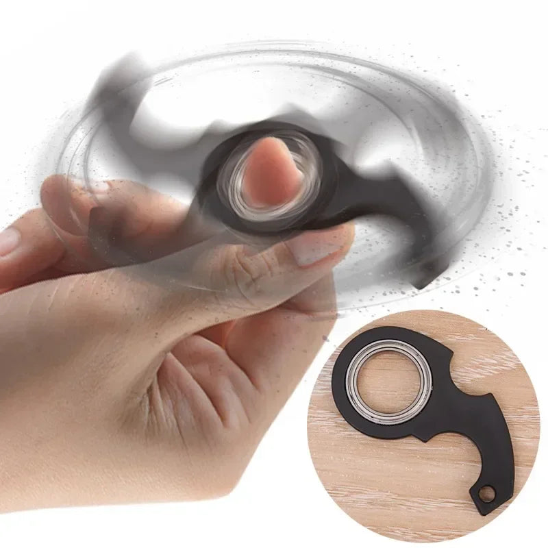 Creative Luminous Keychain Spinner Stress Toy Keychain Metal Toy Kid Fingertip Spinning Keyring  Relieve Anxiety Party Gift