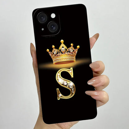 For Apple iPhone 15 Plus Case iPhone15 Pro Crown Letter Cover Soft Liquid Phone Case For iPhone 15 Pro Max iPhone15 Fundas Coque