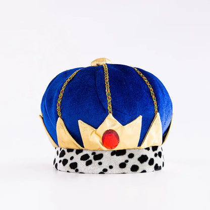 Halloween Costume Props Prince King Christmas Show Crown Hat Pharaoh Hat Mardi Gras Party Velvet Hat Party Decoration