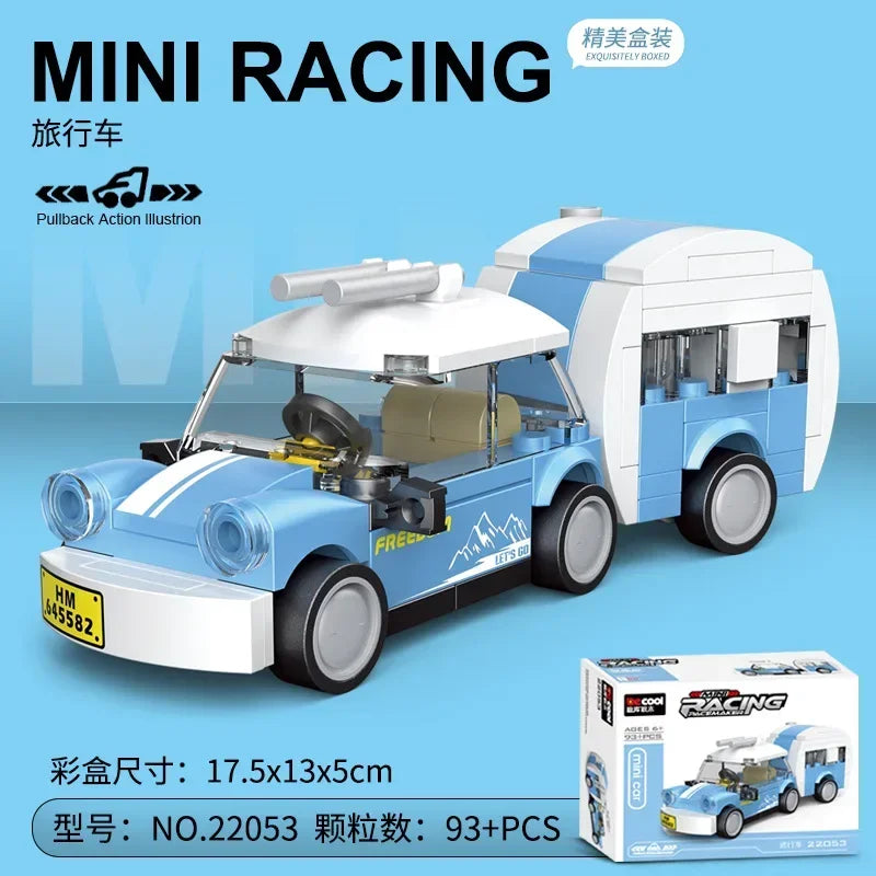 Racing Car Bus Engineering Vehicle Ambulance Pull Back Model Building Blocks Brick Toys Children Boys Compatible With Lego