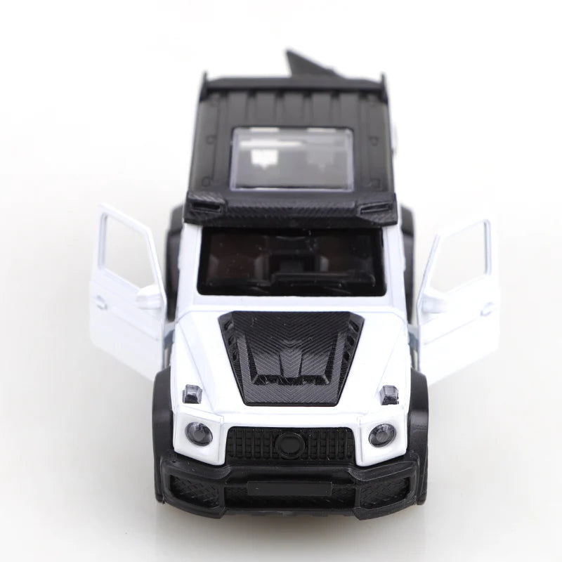 1/43 Scale Die-Cast Metal New Little G Pullback Off-Road Vehicle, Three-Door Alloy Model, Boy's Toy, Decoration