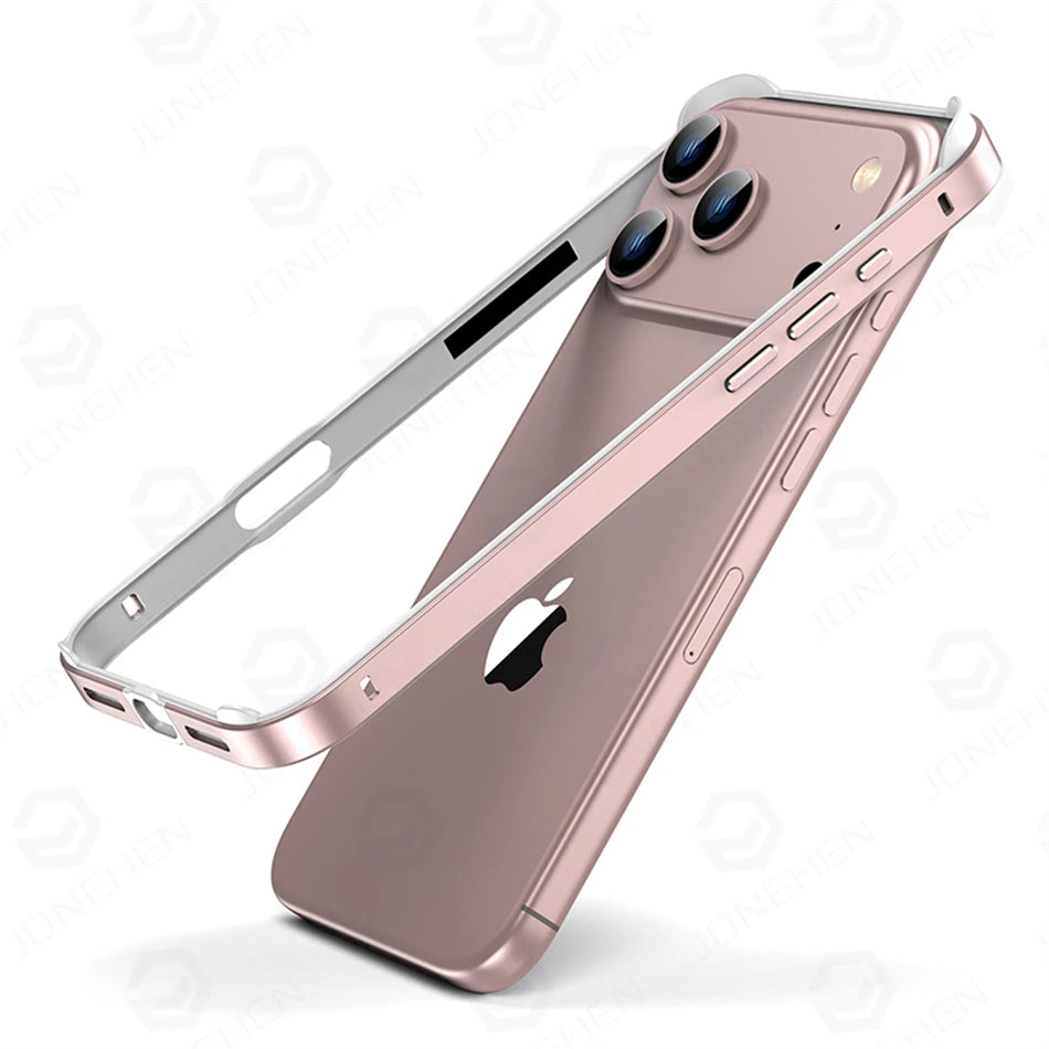 Light Hybrid Silicone Frame Aluminum Metal Case For iPhone 18 17 16 15 14 13 Pro Max Air Better Heat Bumper Alloy Accessories
