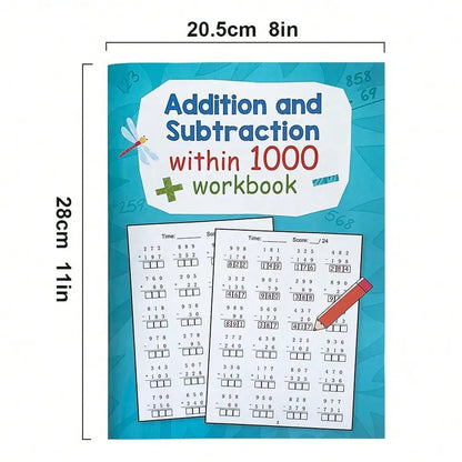 Addition and Subtraction Within 1000 Maths Workbook Primary School Training Book Arithmetic Competition Teaching Aids