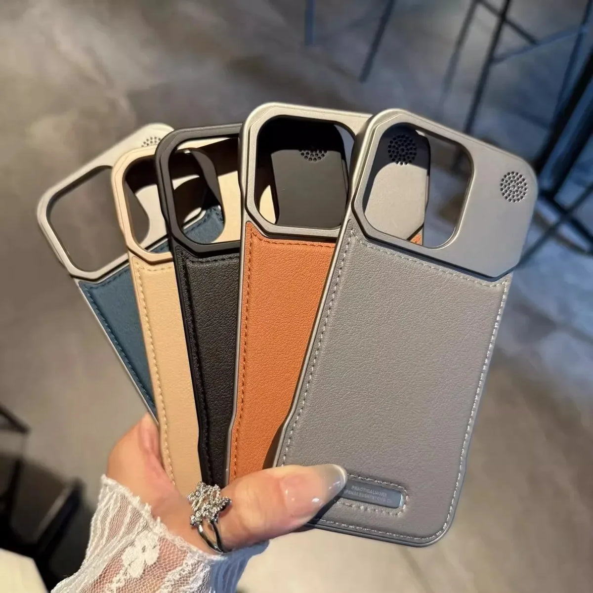 Business Aromatherapy Leather Case for iPhone 17 Air 16 15 14 Plus 13 12 11 Pro Max For Magsafe Magnetic Frameless Armor Cover
