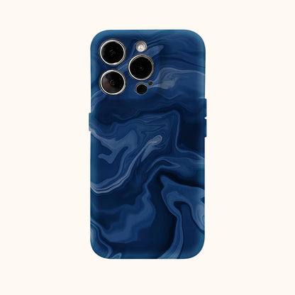 Deep Sea Ripples Design Double-Layer Back Cover Phone Case for iPhone 18/17/16/15/14/13/12/11 Pro/Max/Plus - Protective Case