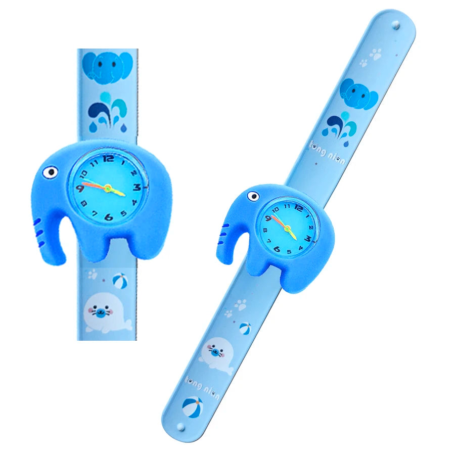 Cartoon Printed Strap Children's Watch Colorful Silicone Baby Birthday Gift Kids Study Time Toy Girls Boys Watch Clock Bracelet